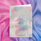 Pastelkleurige Kristallen Taart Verjaardag Kaart