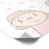 Pastelkleurige kunst met kinderlach. poster (Hoek)