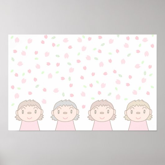 Pastelkleurige kunst met kinderlach. poster (Voorkant)