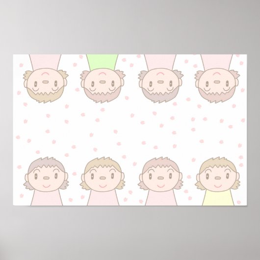 Pastelkleurige kunst met kinderlach. poster (Voorkant)