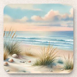 Pastelkleurige Kustduinen Aquarel Bier Onderzetter