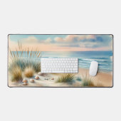 Pastelkleurige Kustduinen Aquarel Bureaumat (Keyboard & Muis)