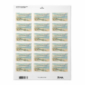 Pastelkleurige Kustduinen Aquarel Etiket (Full Sheet)