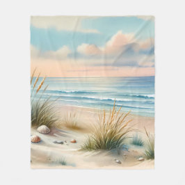 Pastelkleurige Kustduinen Aquarel Fleece Deken
