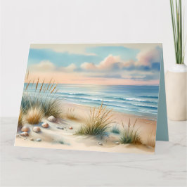 Pastelkleurige Kustduinen Aquarel Kaart