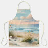 Pastelkleurige Kustduinen Aquarel Schort (Voorkant)