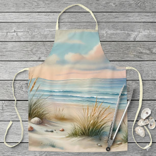 Pastelkleurige Kustduinen Aquarel Schort
