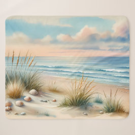 Pastelkleurige Kustduinen Aquarel Sherpa Deken
