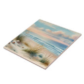 Pastelkleurige Kustduinen Aquarel Tegeltje (Zijkant)