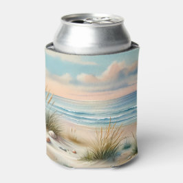 Pastelkleurige Kustduinen Waterverf Blikjeskoeler