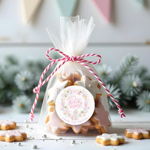 Pastelkleurige lekkernijen Zalige feestdagen Ronde Sticker