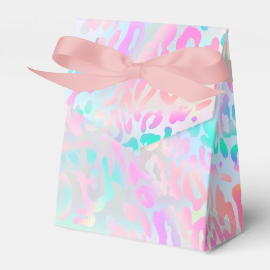 pastelkleurige leopardhuid bedankdoosjes (Voorkant Zijde)