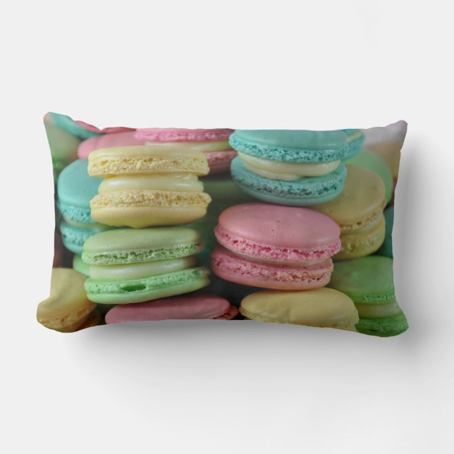 Pastelkleurige macaron macarons zoete kussen kusse (Voorkant)