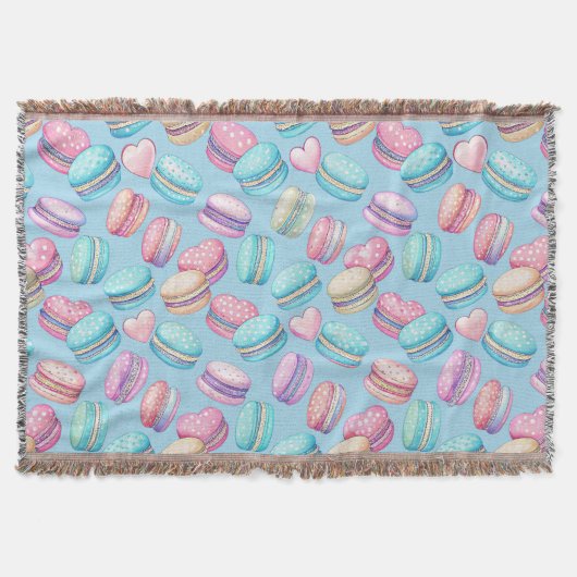 Pastelkleurige Macaron Worpdeken Deken (Voorkant)