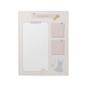 Pastelkleurige Minimalistische Dagelijkse Planner Notitieblok