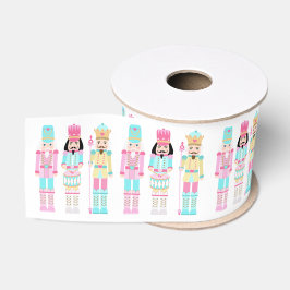 Pastelkleurige Notenkraker Ballerina Soldaten Roze Grosgrain Lint