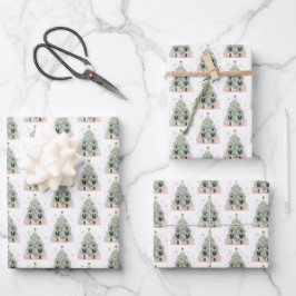 Pastelkleurige Notenkraker Kerstmis Inpakpapier Vel