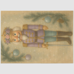 Pastelkleurige Notenkraker Vintage Kerst Decoupage Tissuepapier