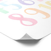 Pastelkleurige nummers educatieve telposter poster (Hoek)