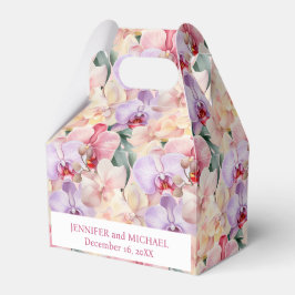 Pastelkleurige Orchideeën Watercolor Favor Dozen Bedankdoosjes
