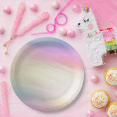 Pastelkleurige papieren bord met borstelstructuur (Feest)