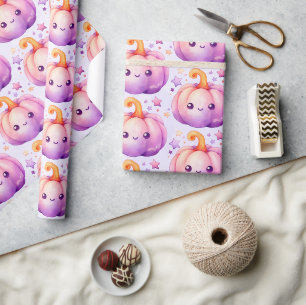 Pastelkleurige Pompoen met Sterren Zachte Droomach Cadeaupapier