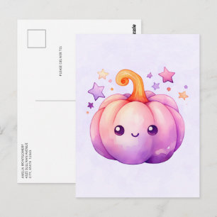 Pastelkleurige Pompoen met Sterren Zachte Droomste Briefkaart