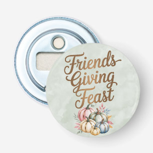 Pastelkleurige Pompoenen Friendsgiving Feest Button Flesopener