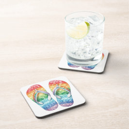 PASTELKLEURIGE REGENBOOG LOSSE TEENSLIPPERS BIER ONDERZETTER