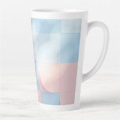 Pastelkleurige roze en lichtblauwe bekers latte mok (Rechts)