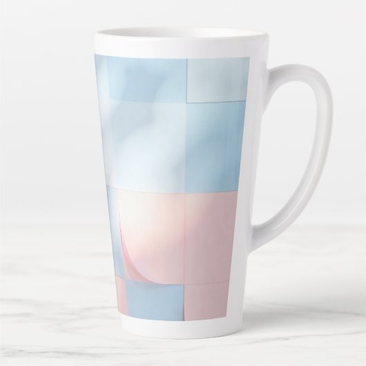 Pastelkleurige roze en lichtblauwe bekers latte mok (Rechts)