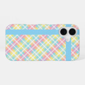 Pastelkleurige ruit iPhone 16 hoesje (Achterkant horizontaal)