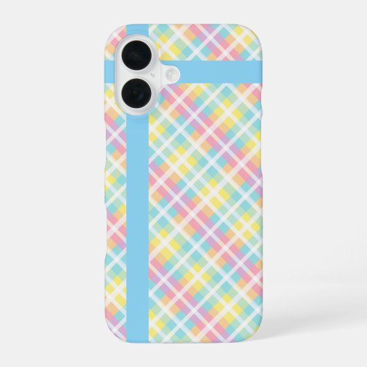 Pastelkleurige ruit iPhone 16 hoesje (Achterkant)