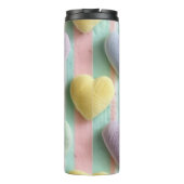 PASTELKLEURIGE STREPEN EN VALENTIJN HARTEN THERMOSBEKER (Achterkant)