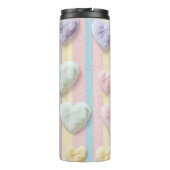 PASTELKLEURIGE STREPEN EN VALENTIJN HARTEN THERMOSBEKER (Achterkant)