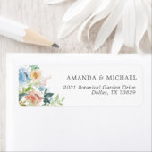 Pastelkleurige Tuin Bloem Retouradres Label (Insitu)