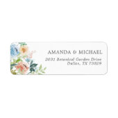 Pastelkleurige Tuin Bloem Retouradres Label (Voorkant)