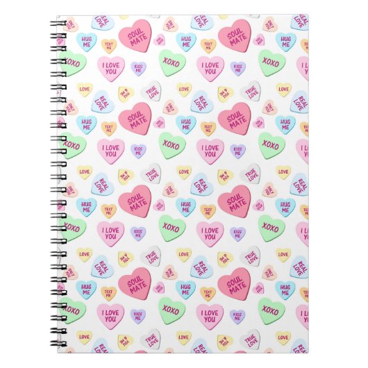 PASTELKLEURIGE VALENTIJN CONVERSATIE HARTEN NOTITIEBOEK (Voorkant)