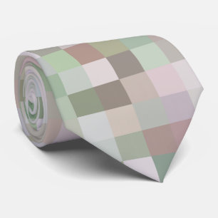 Pastelkleurige Vierkanten Stropdas