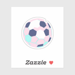 Pastelkleurige voetbal sticker