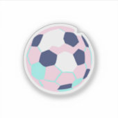 Pastelkleurige voetbal sticker (Voorkant)