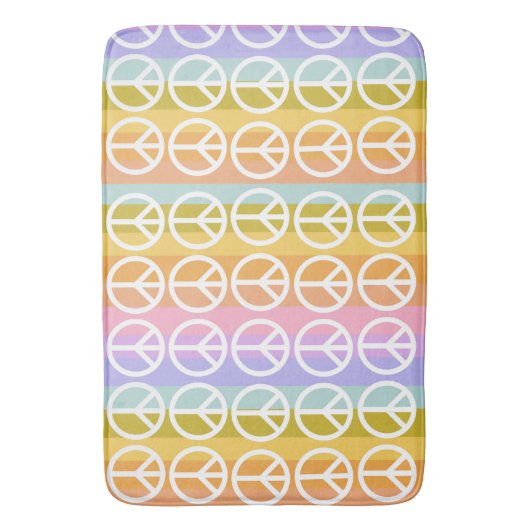 PASTELKLEURIGE VREDESSYMBOLEN BADMAT (Voorkant Verticaal)