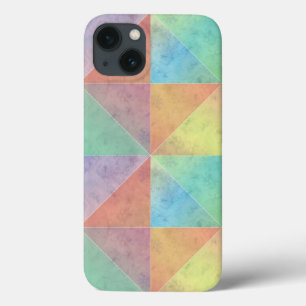 Pastelkleurige Watercolor Driehoeken Geometrische  iPhone 13 Hoesje