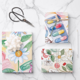 Pastelkleurige Waterverf Apotheek Bedankt Apotheek Inpakpapier Vel