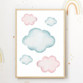 Pastelkleurige wolkenkinderkamerposter voor kinder poster