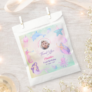 Pastelkleurige Zeemeermin Feest Zakken voor Baby M Bedankzakje