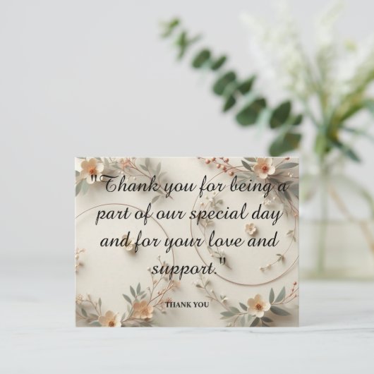 Pastelkleurige Zegeningen: Een Hartelijke Bedankin Briefkaart (Staand voorkant)