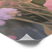 Pastelkleurige Zonsondergang Bloemenweide Poster (Hoek)