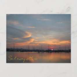 Pastelkleurige Zonsondergang Haven Briefkaart