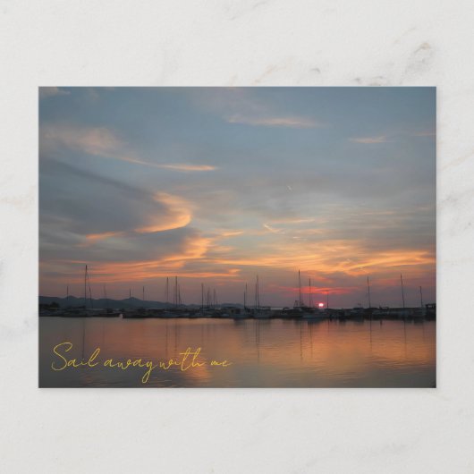 Pastelkleurige Zonsondergang Haven Briefkaart (Voorkant)